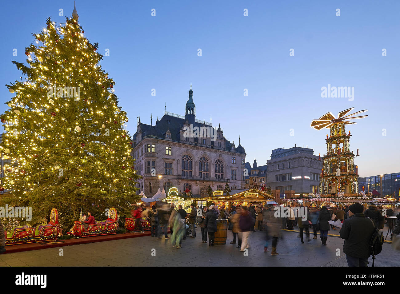 Christmas market, Halle / Saale, Saxony-Anhalt, Germany Stock Photo