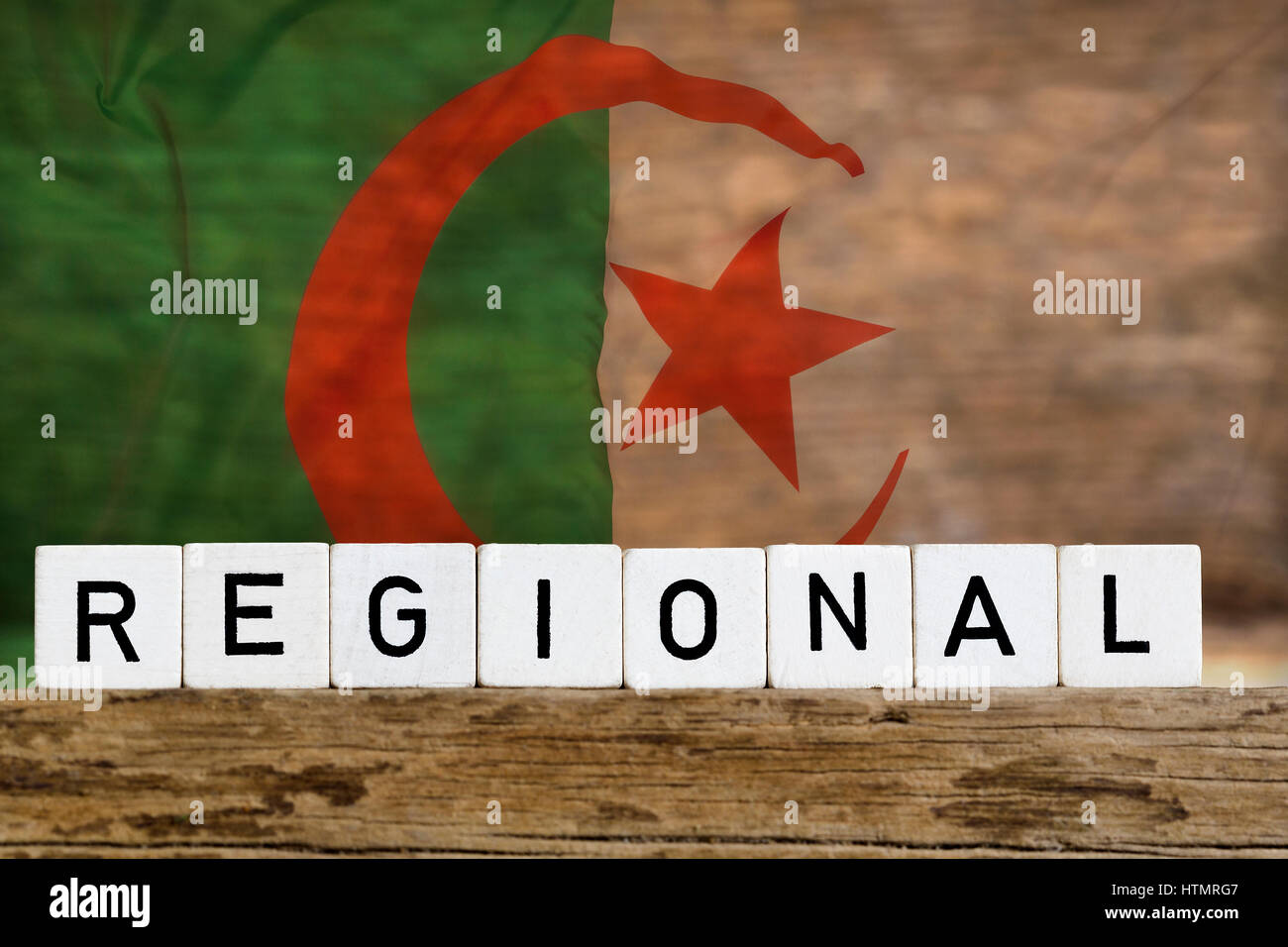 Regional concept, Algeria, on wooden background Stock Photo