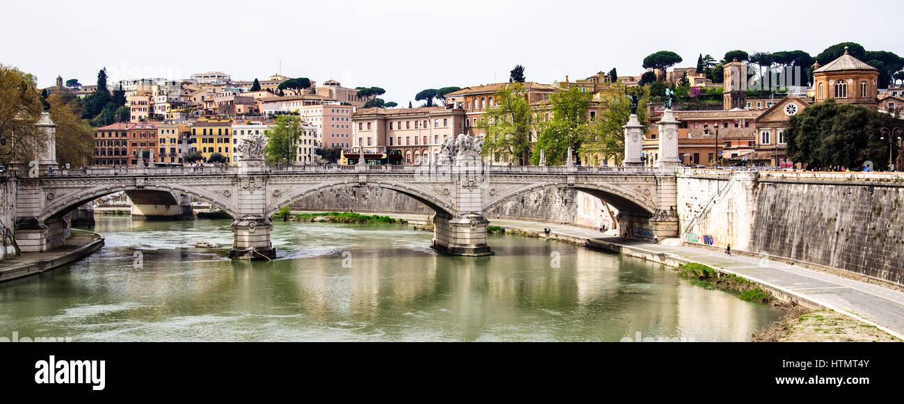 The Tiber, Rome. View along the Tiber in the eternal city of Rome