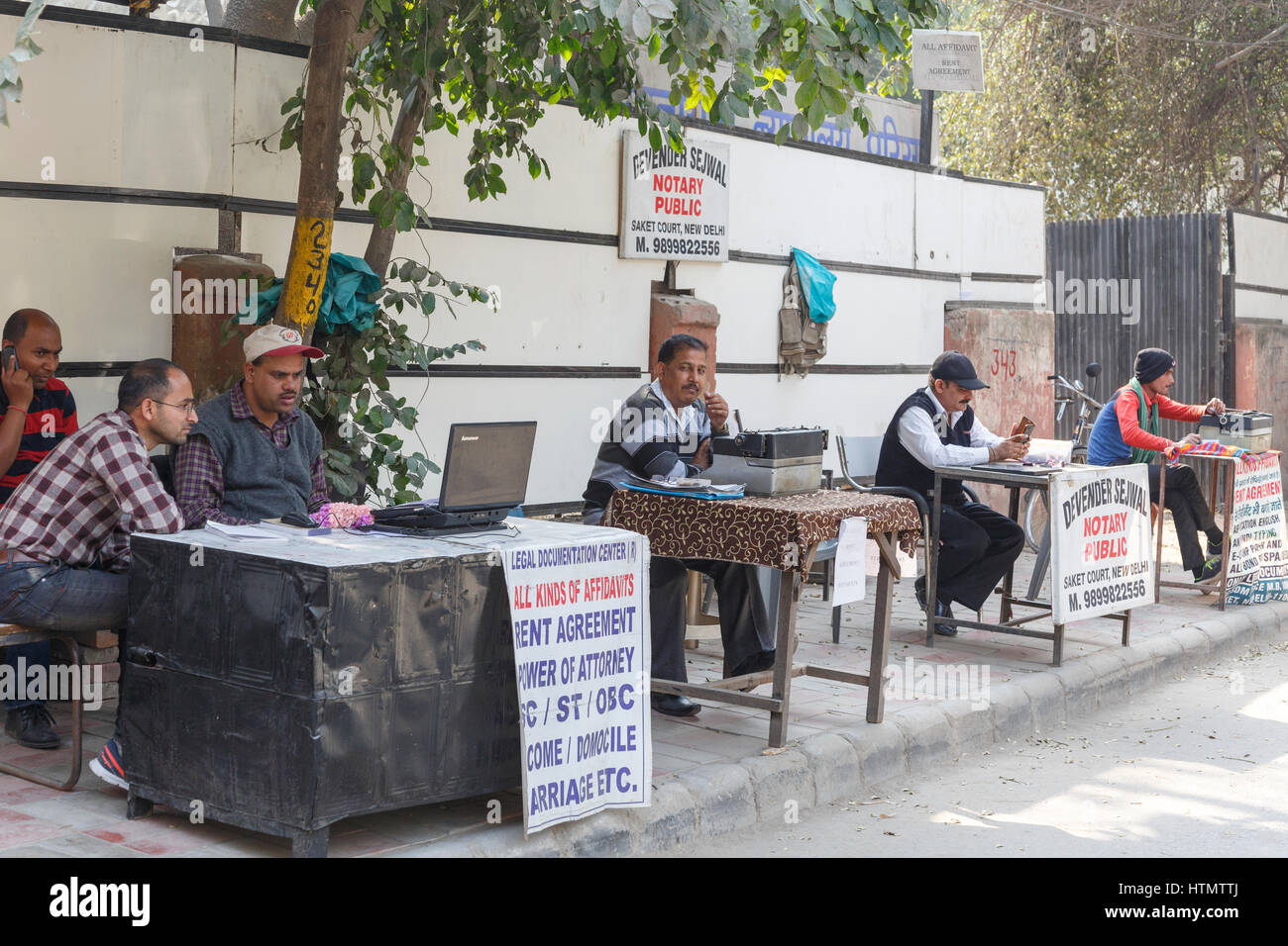 Writing and secretarial services on the street, Delhi, India Stock 