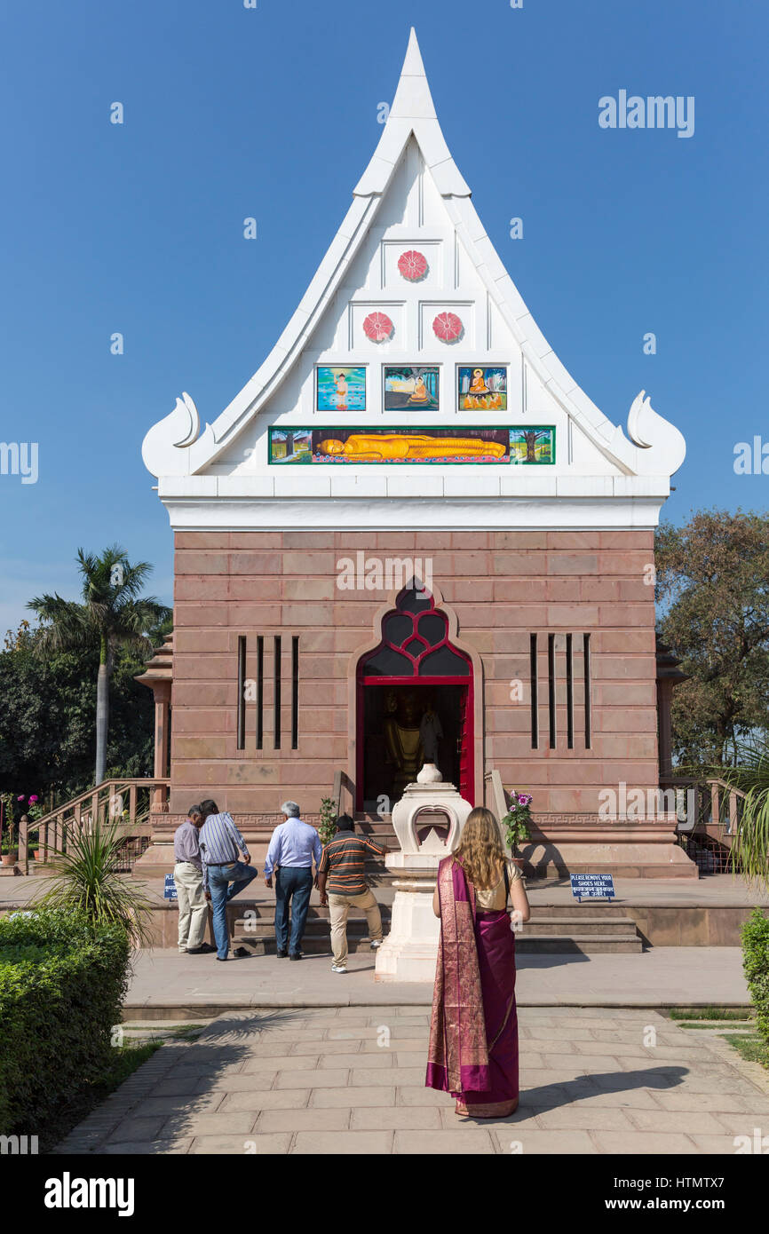 Wat Thai Temple, Sarnath, India Stock Photo