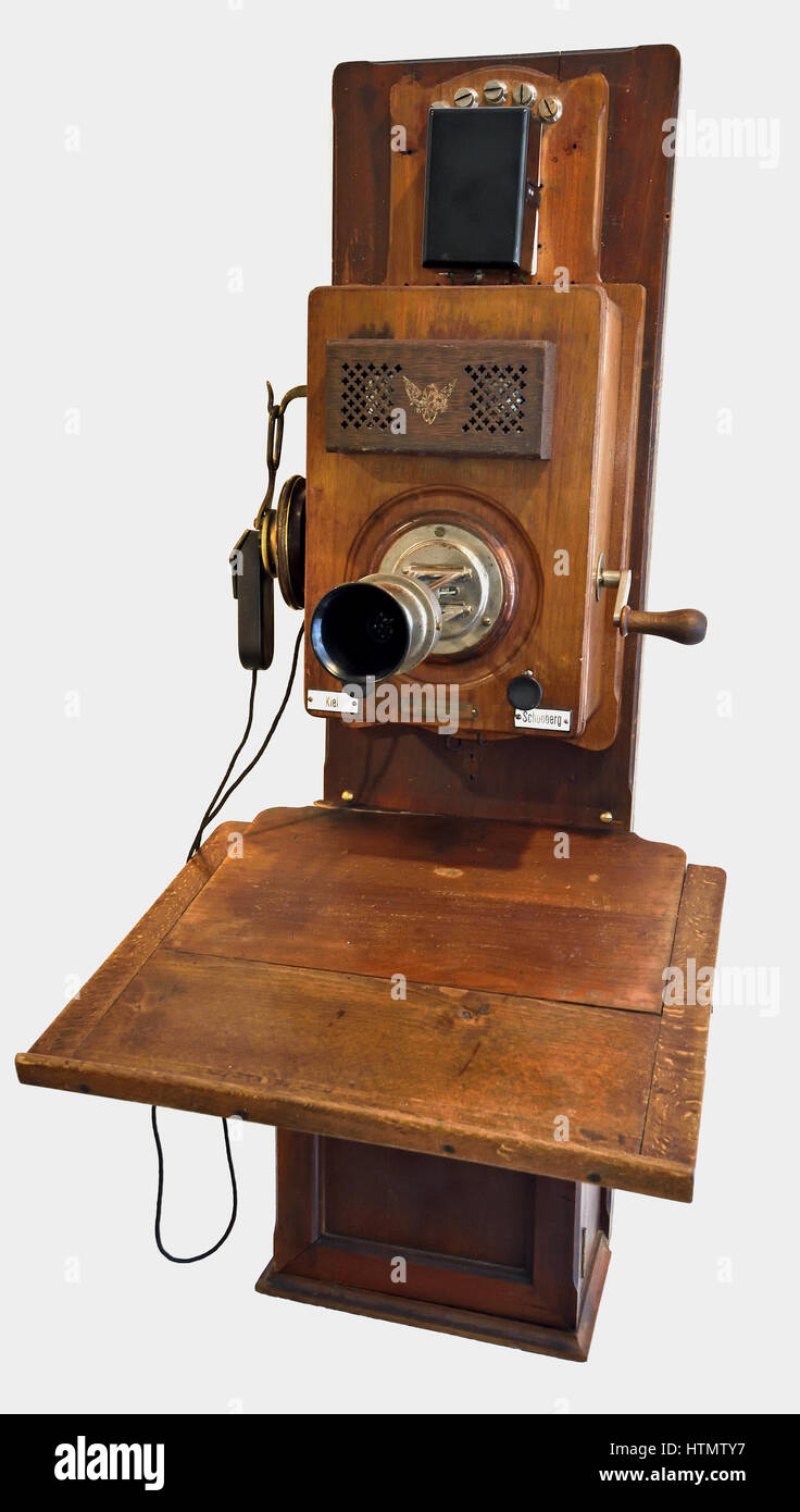 Telephone - Box Telephone - Alexander Graham Bell USA  1877 United states of America Museum of Technology (The Deutsches Technikmuseum, scientific and technical collection. ) Germany  Berlin Kreuzberg Stock Photo