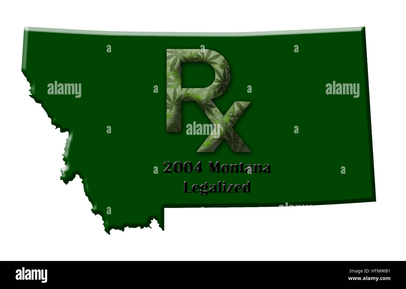 Map of the state of Montana illustrating when medical marijuana was