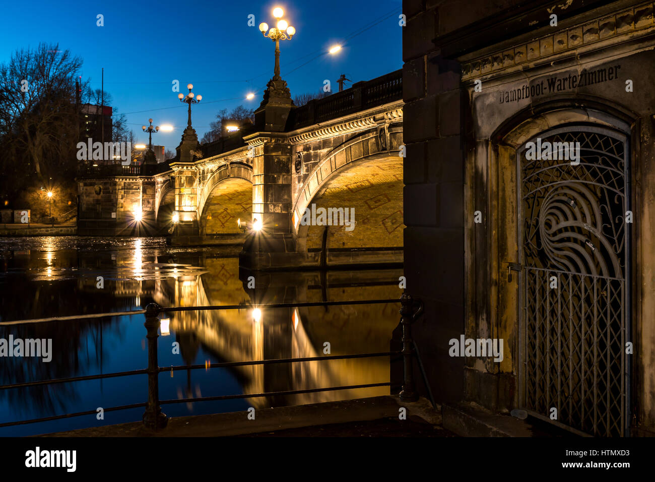 Lombard bridge on Alster Lake, Hamburg, Germany Stock Photo