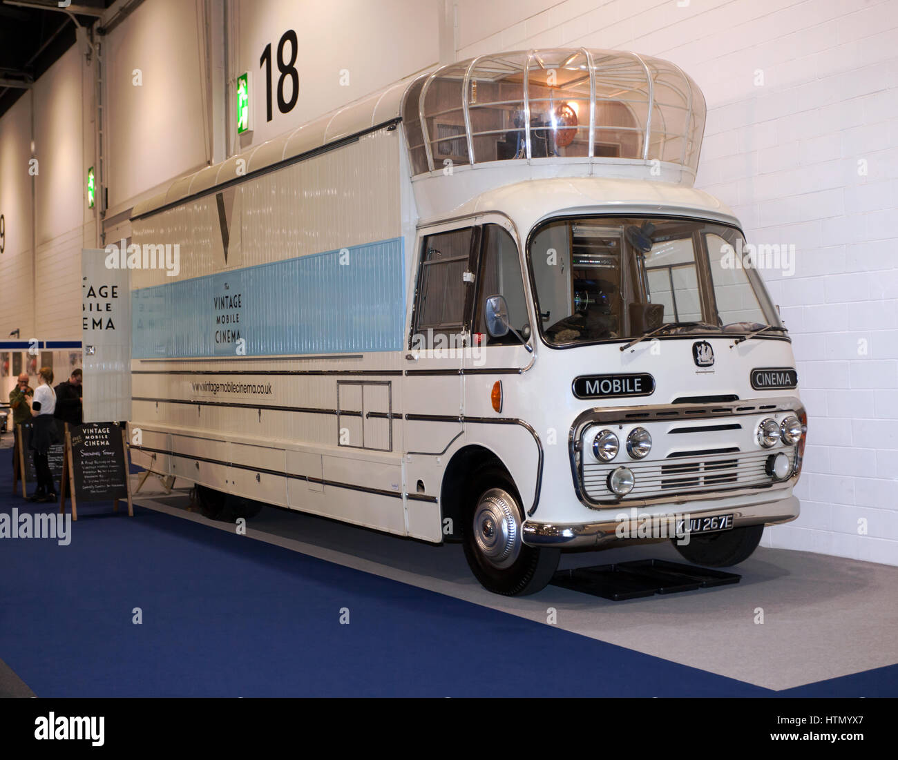 Britain's last surviving  mobile cinema, one of only seven commissioned by Ministry of Technology in 1967 to visit factories promoting new technology. Stock Photo