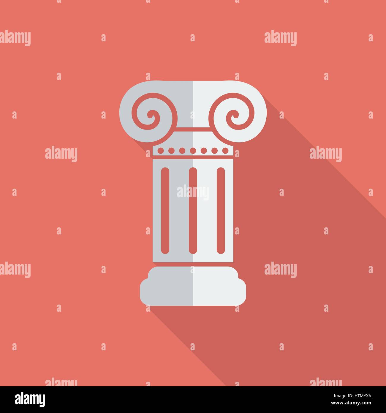 Column icon. Flat vector related icon with long shadow for web and ...
