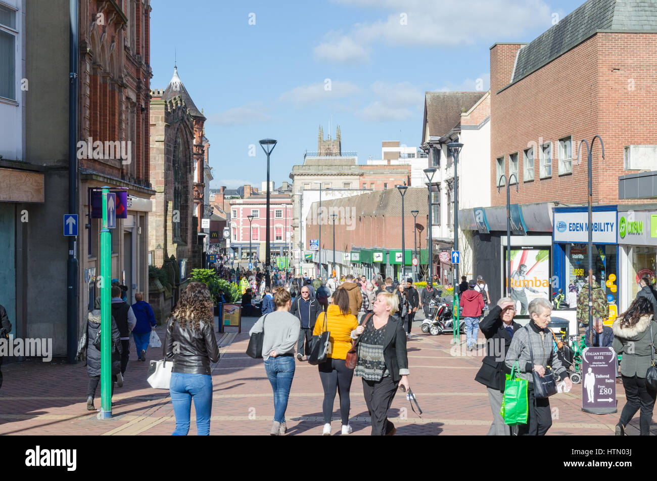 Shoppers in London Road in Derby city centre Stock Photo