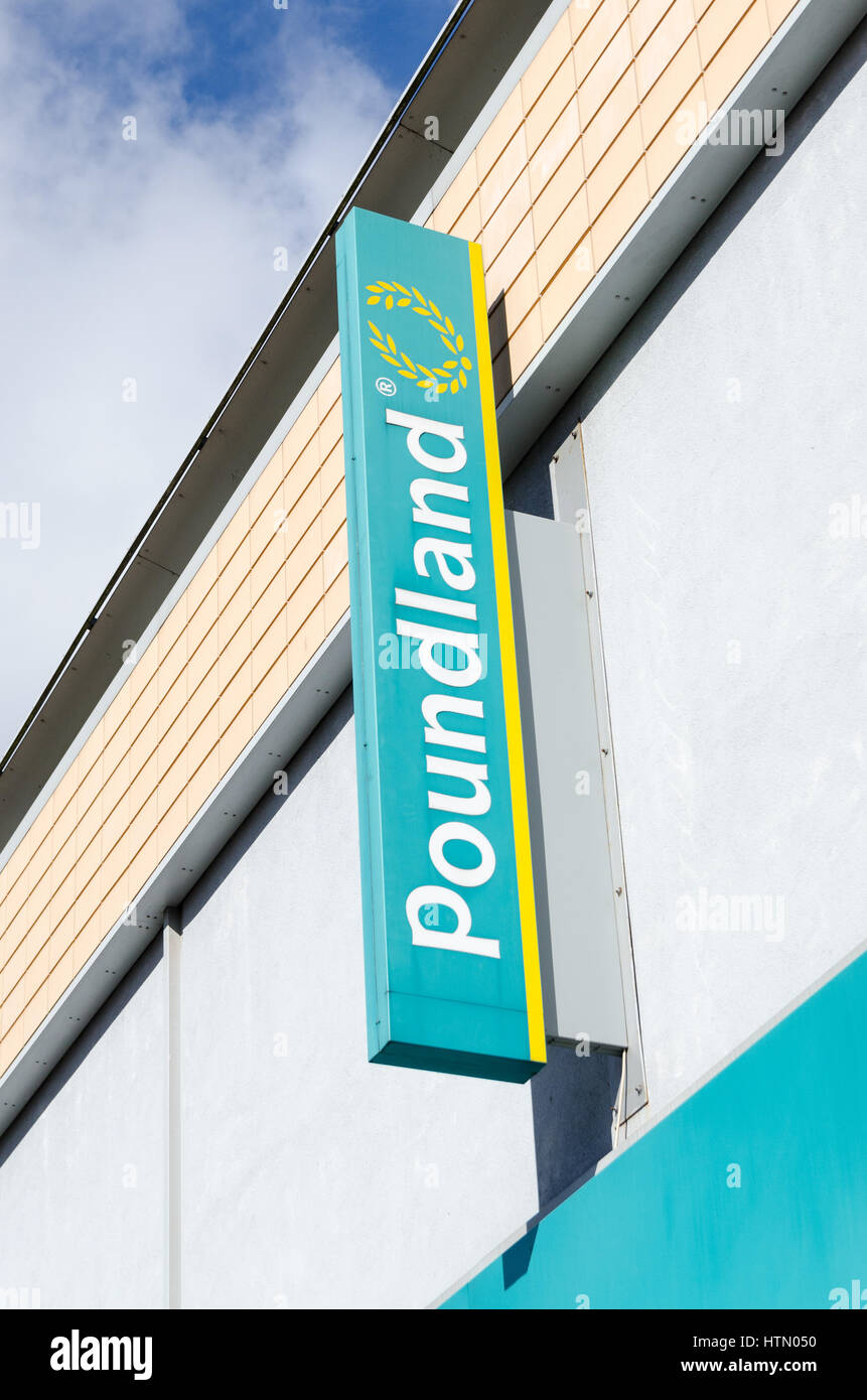 Sign at Poundland shop in Derby Stock Photo