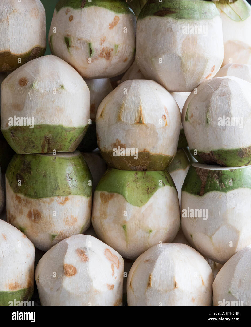 coconut fruits as background, vietnam street Stock Photo Alamy