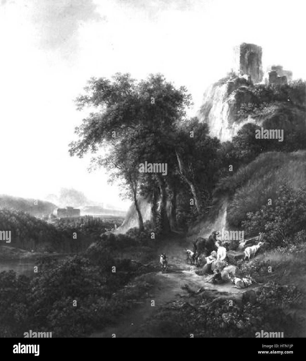 Josef Moessmer 1780-1845 - Zricenina hradu Stock Photo - Alamy
