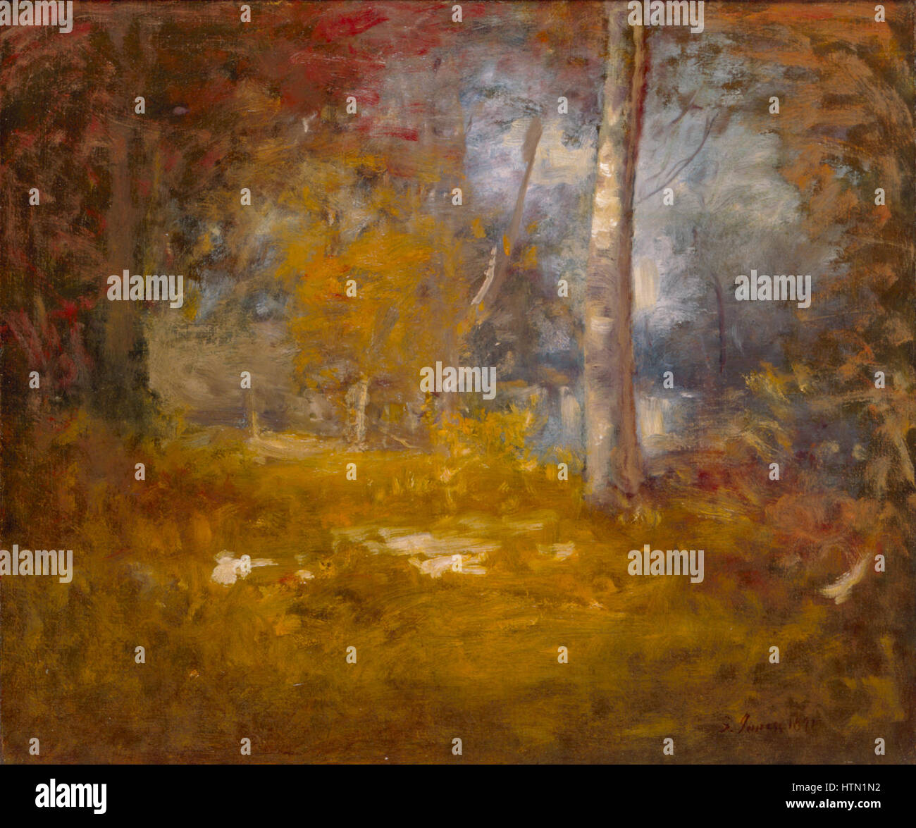 George Inness - Woodland Pool (1891 Stock Photo - Alamy