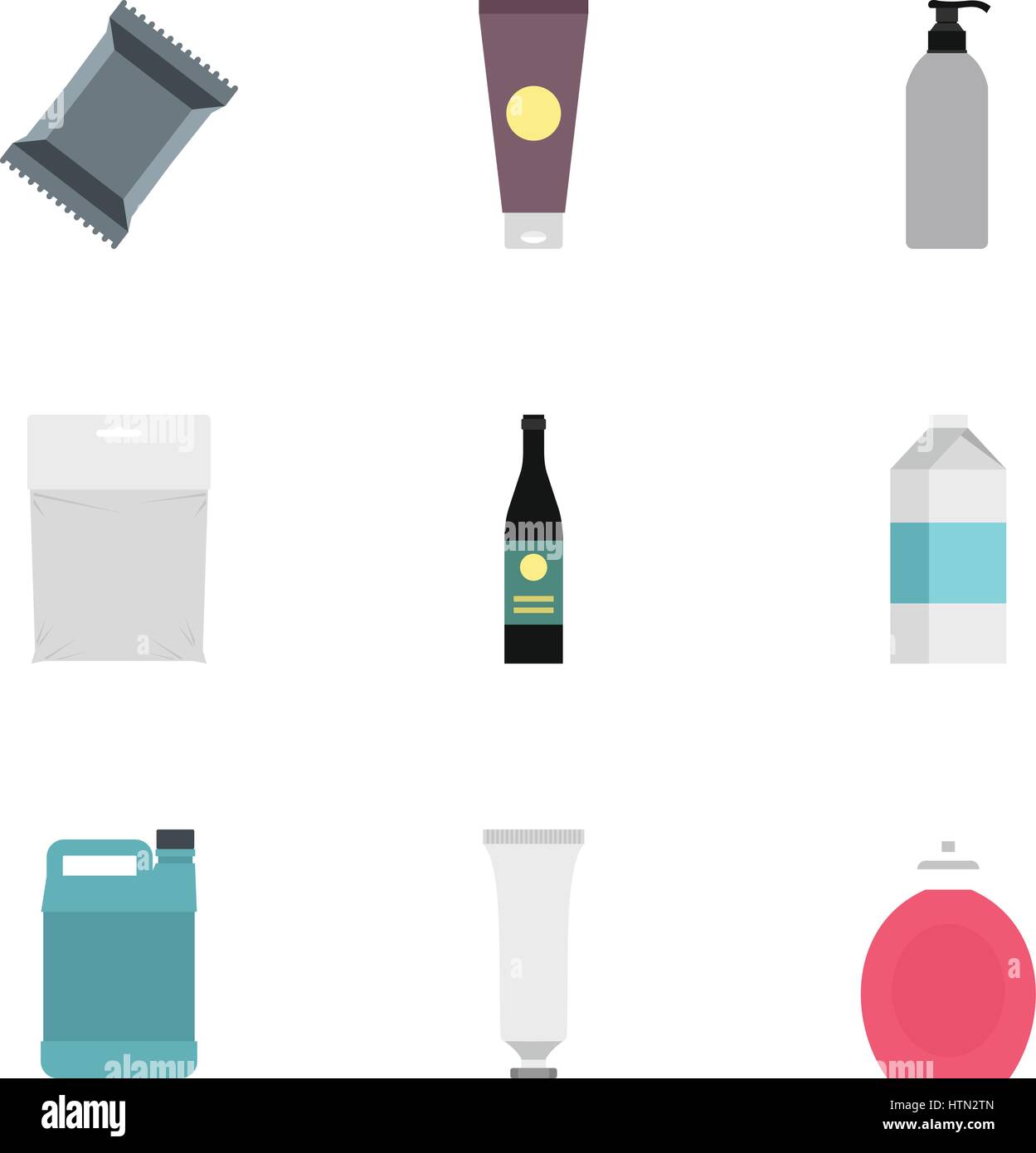 Packaging icons set. Flat illustration of 9 packaging vector icons for ...