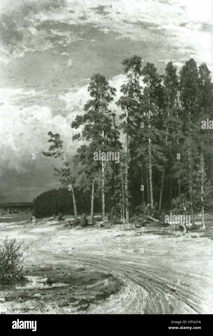 Ivan Ivanovic Siskin 1832-1898 - Na pokraji boroveho lesa Stock Photo
