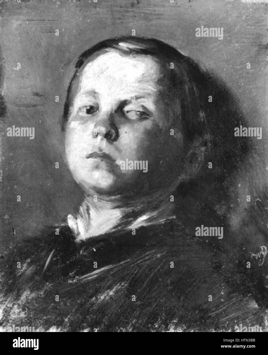 Wilhelm Busch 1832-1908 - Hlava chlapce Hlava devcete Stock Photo
