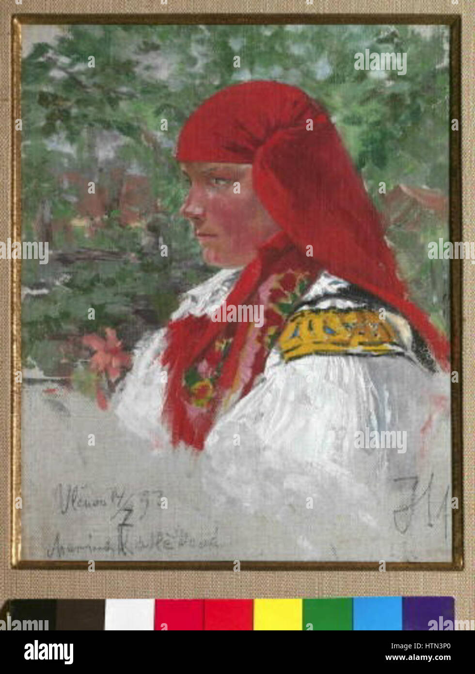 Joza Uprka 1861-1940 - Portretni studie Mariny Kadlecakove Stock Photo