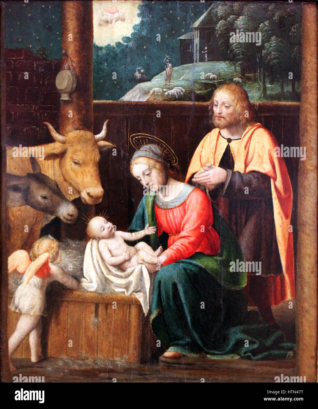 1525 Luini Die Geburt Christi anagoria Stock Photo