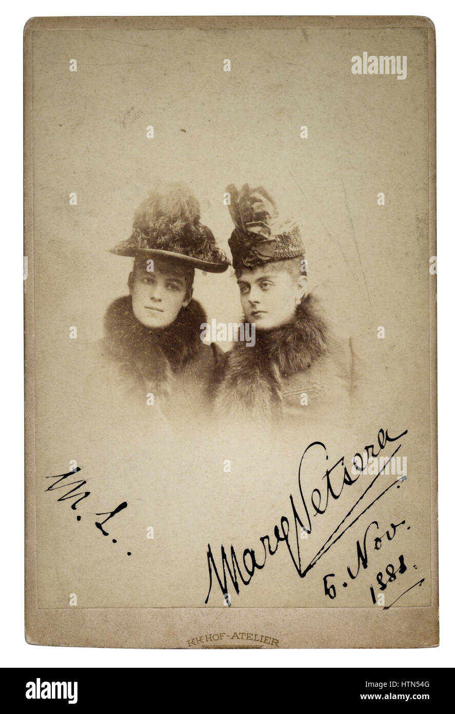 Marie Larisch und Mary Vetsera 1888 Stock Photo