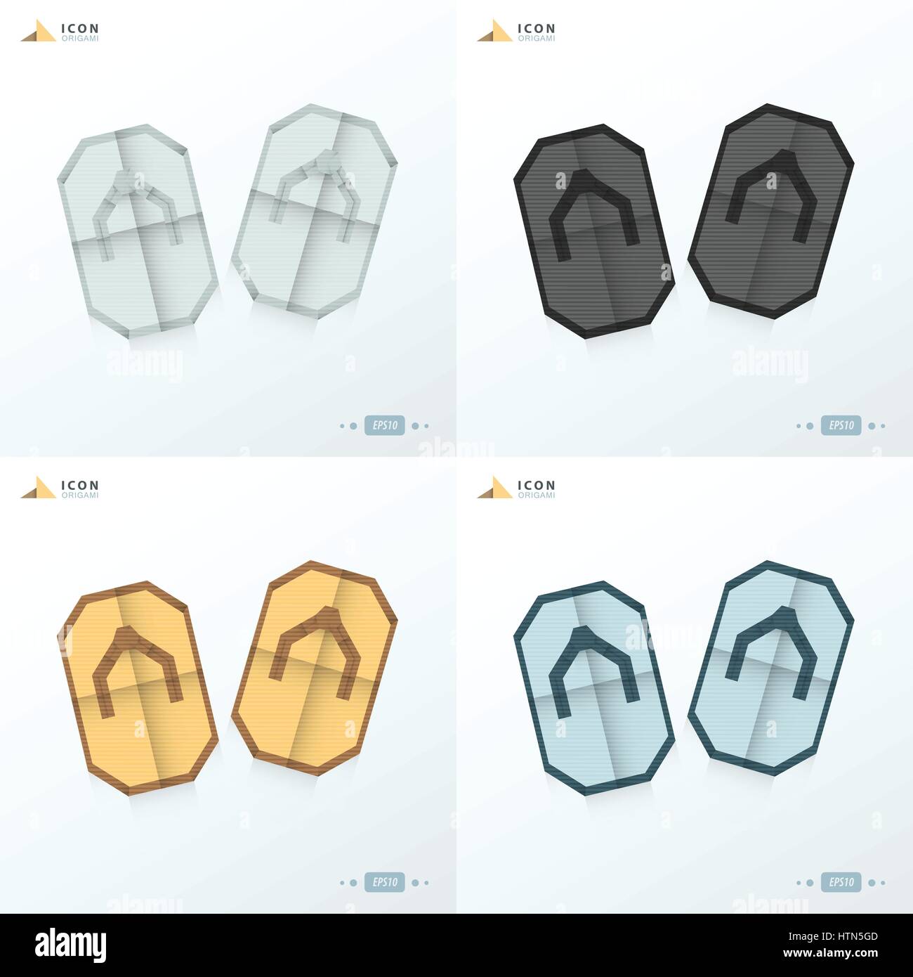 sandal icon flat set 4 styles Stock Vector Image & Art - Alamy
