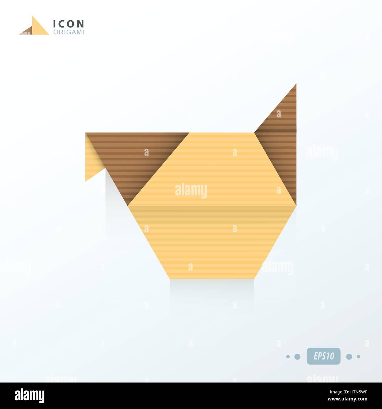 chicken icon origami Stock Vector