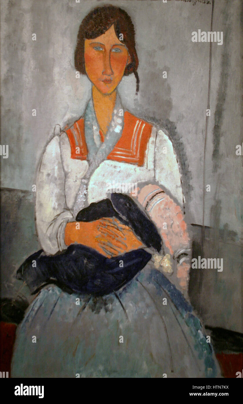 Reproduction of Gypsy woman with baby by Amedeo Modigliani