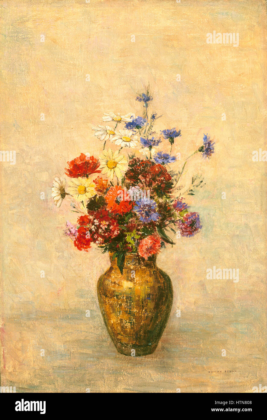 'Flowers in a Vase' is a still life painting depicting a variety of ...