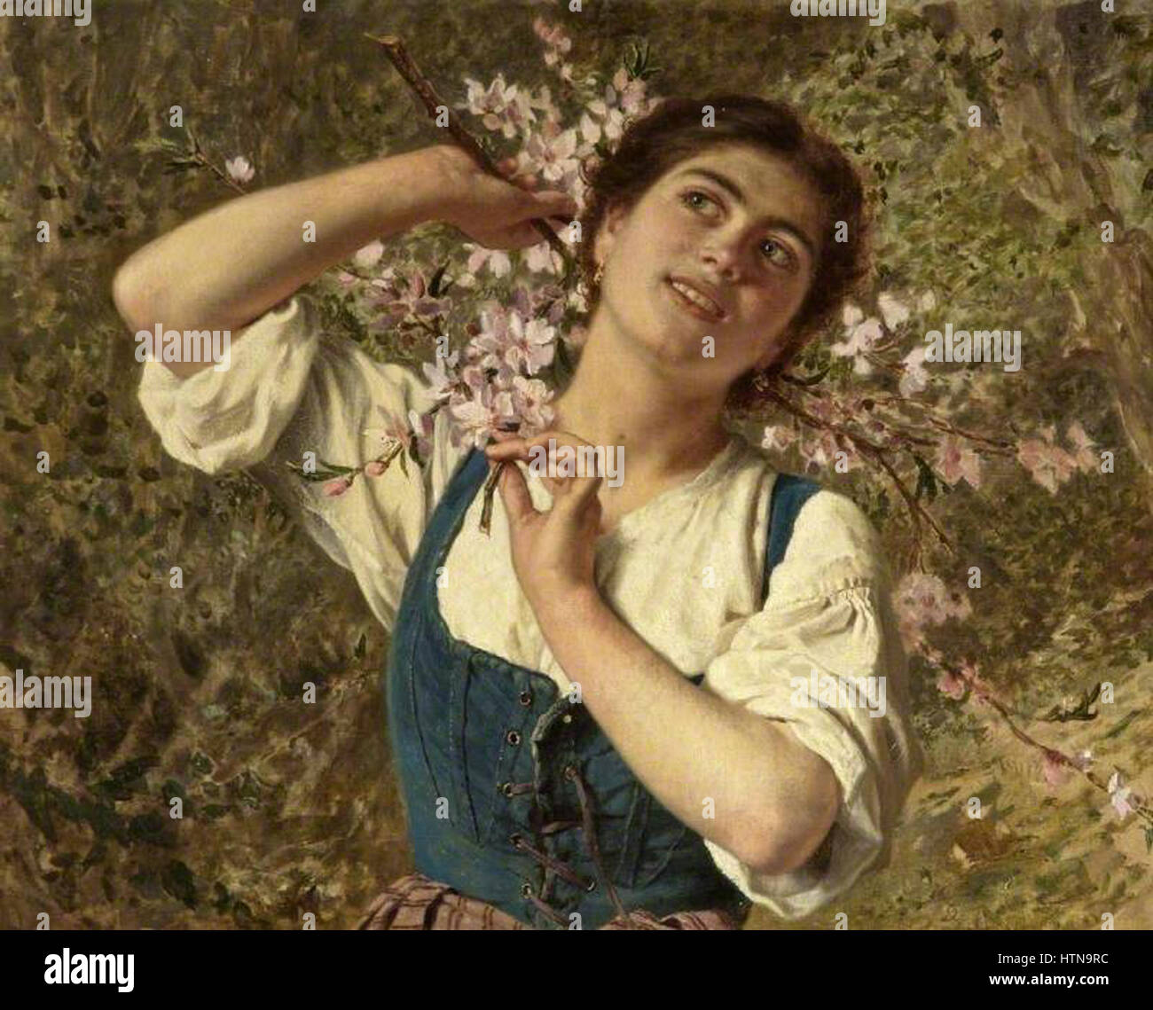 Sophie Gengembre Anderson - Capri Girl with Flowers Stock Photo