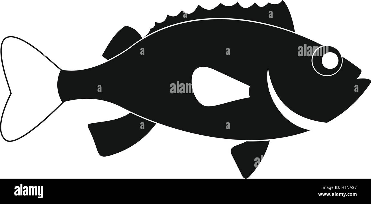 Sea bass fish icon. Simple illustration of sea bass fish vector icon