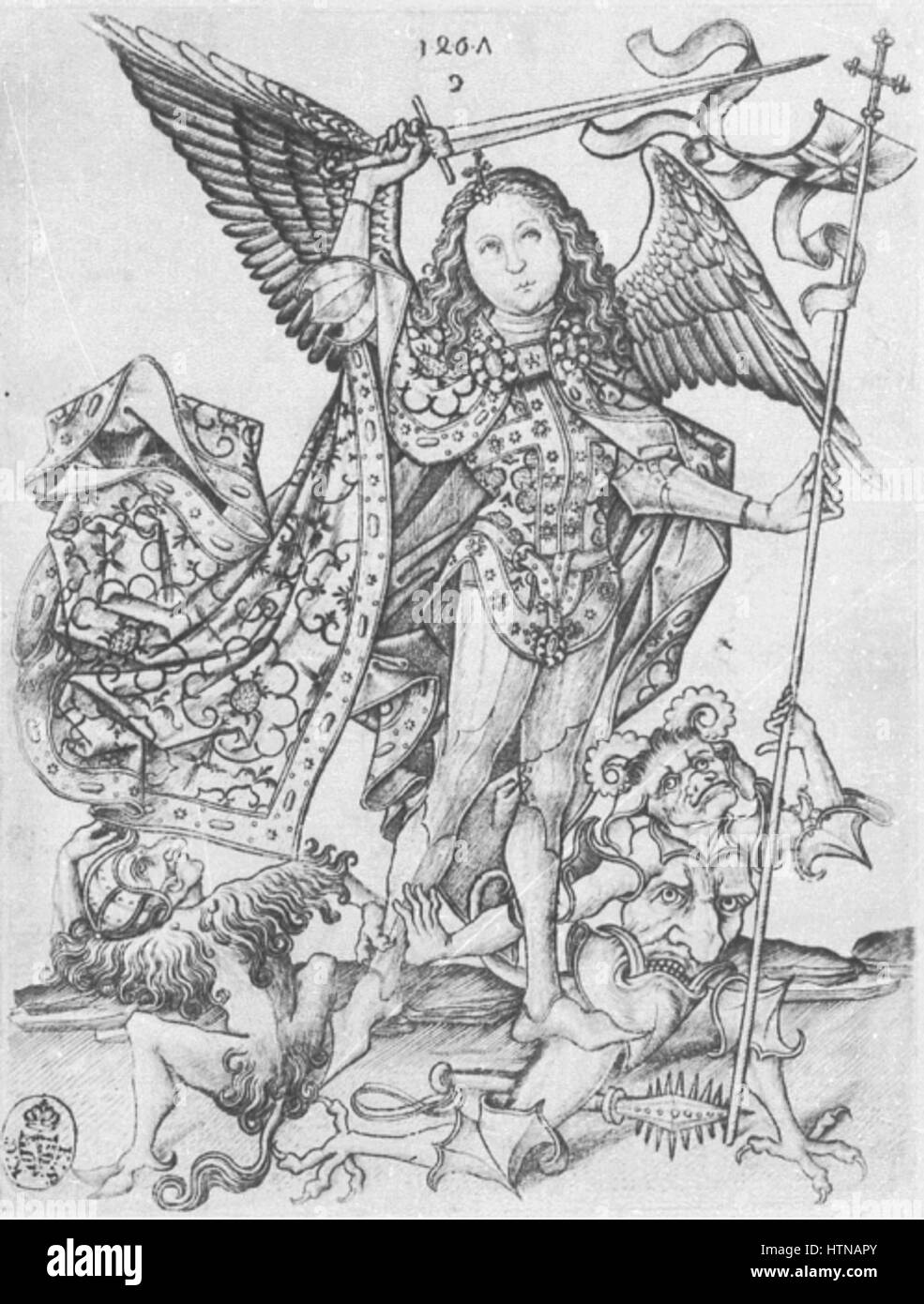 Archangel michael painting Black and White Stock Photos & Images - Alamy