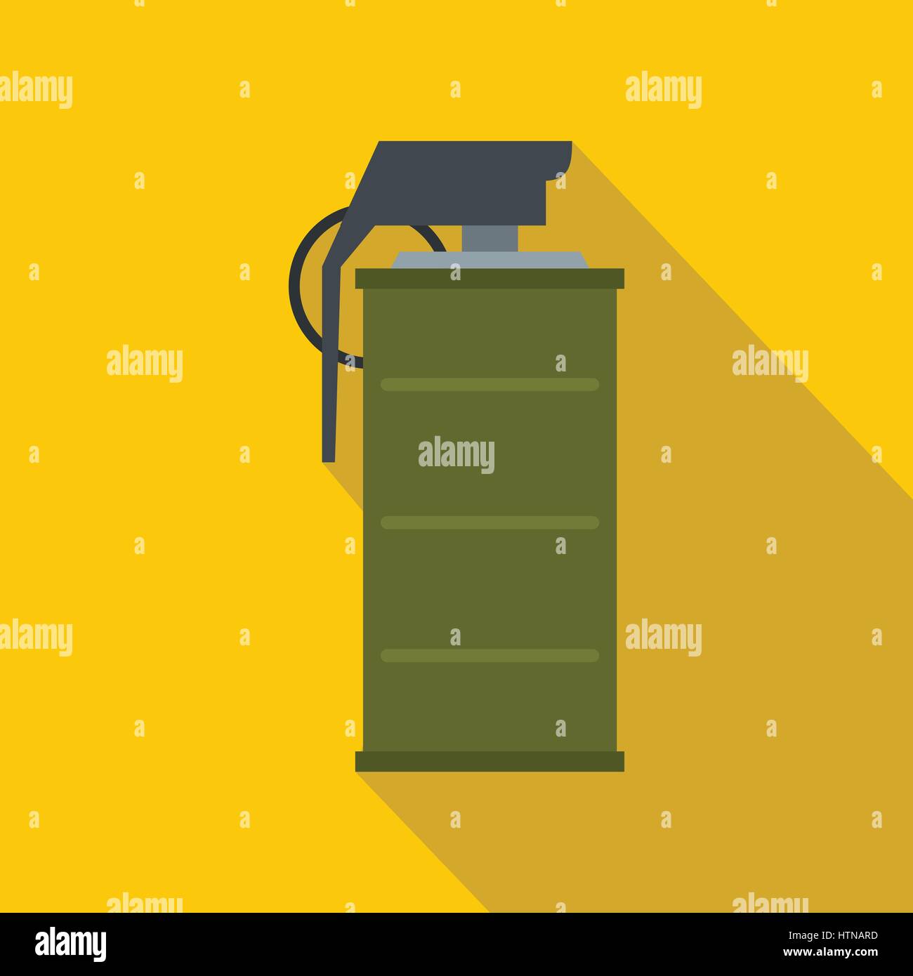 Smoke grenade icon. Flat illustration of smoke grenade vector icon for web isolated on yellow background Stock Vector