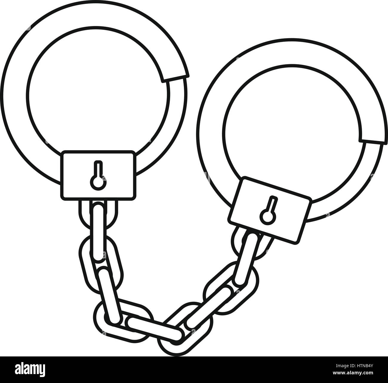 Handcuffs icon. Outline illustration of handcuffs vector icon for web