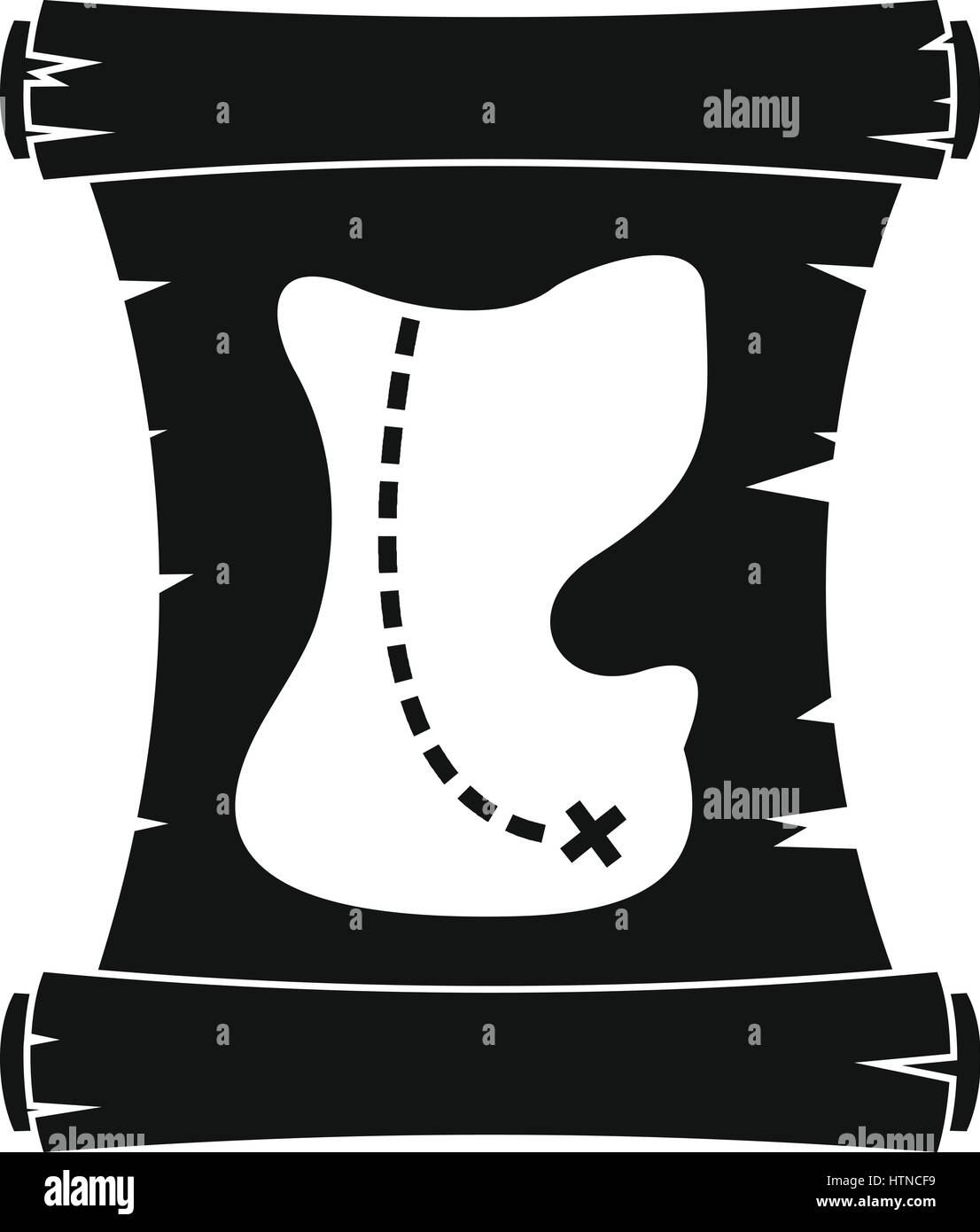 Treasure map icon. Simple illustration of treasure map vector icon for ...