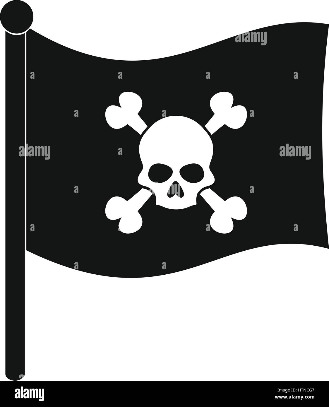 Pirate flag icon. Simple illustration of pirate flag vector icon for