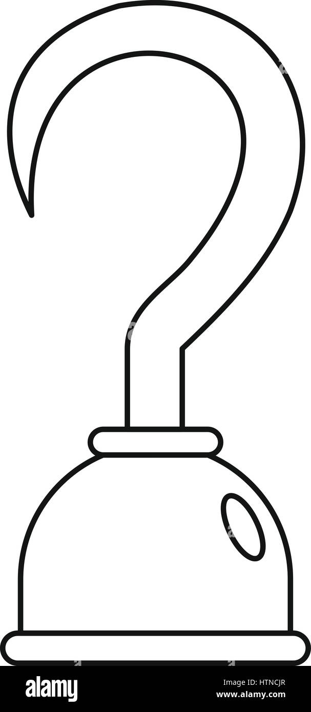 Hook icon. Outline illustration of hook vector icon for web Stock