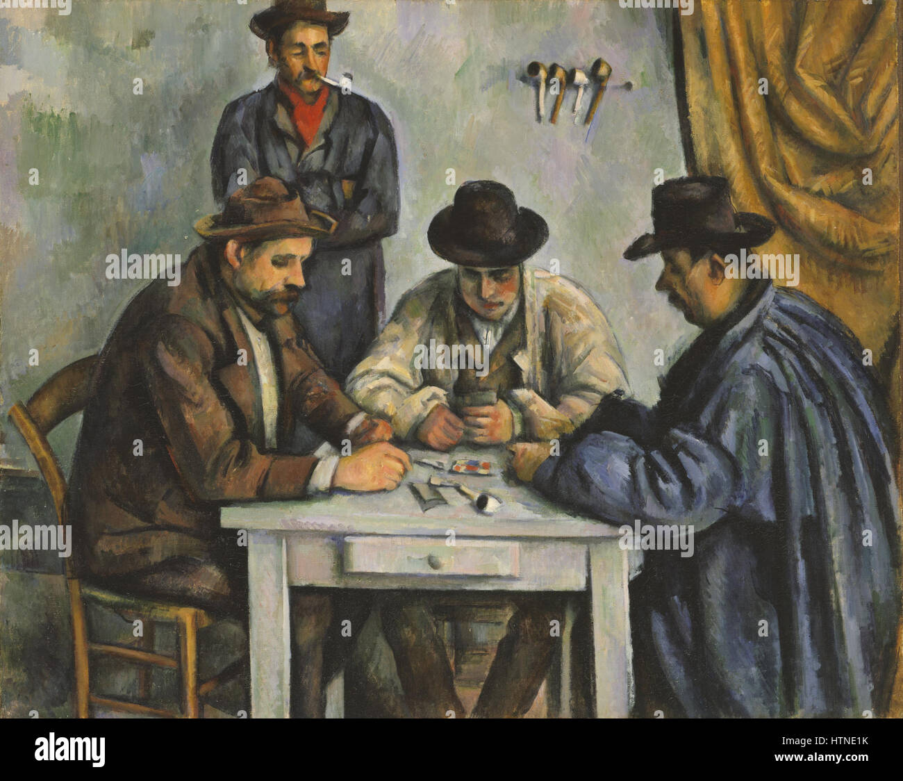 Cezanne The Card Players Metmuseum Stock Photo