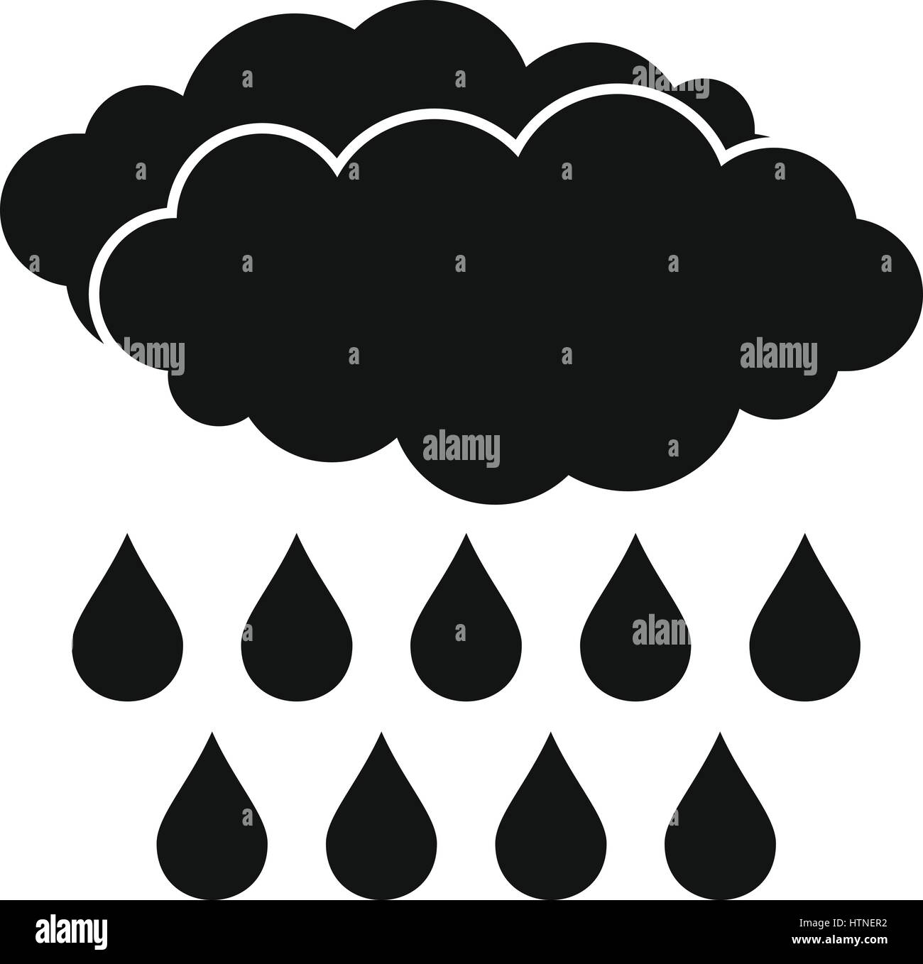 Rain icon. Simple illustration of rain vector icon for web Stock Vector ...