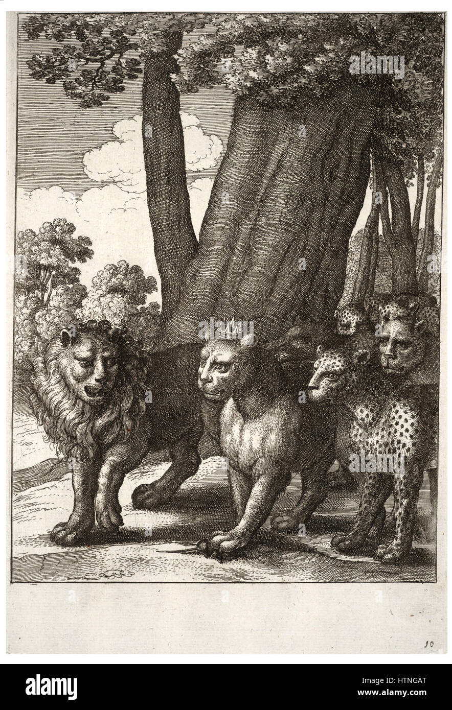 'The Beasts of Prey and the Mouse' by Wenceslas Hollar depicts a ...
