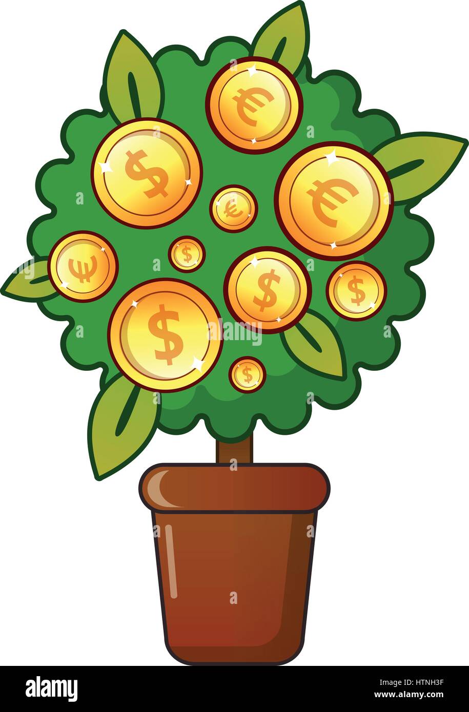 Money tree icon. Flat illustration of money tree vector icon for web ...