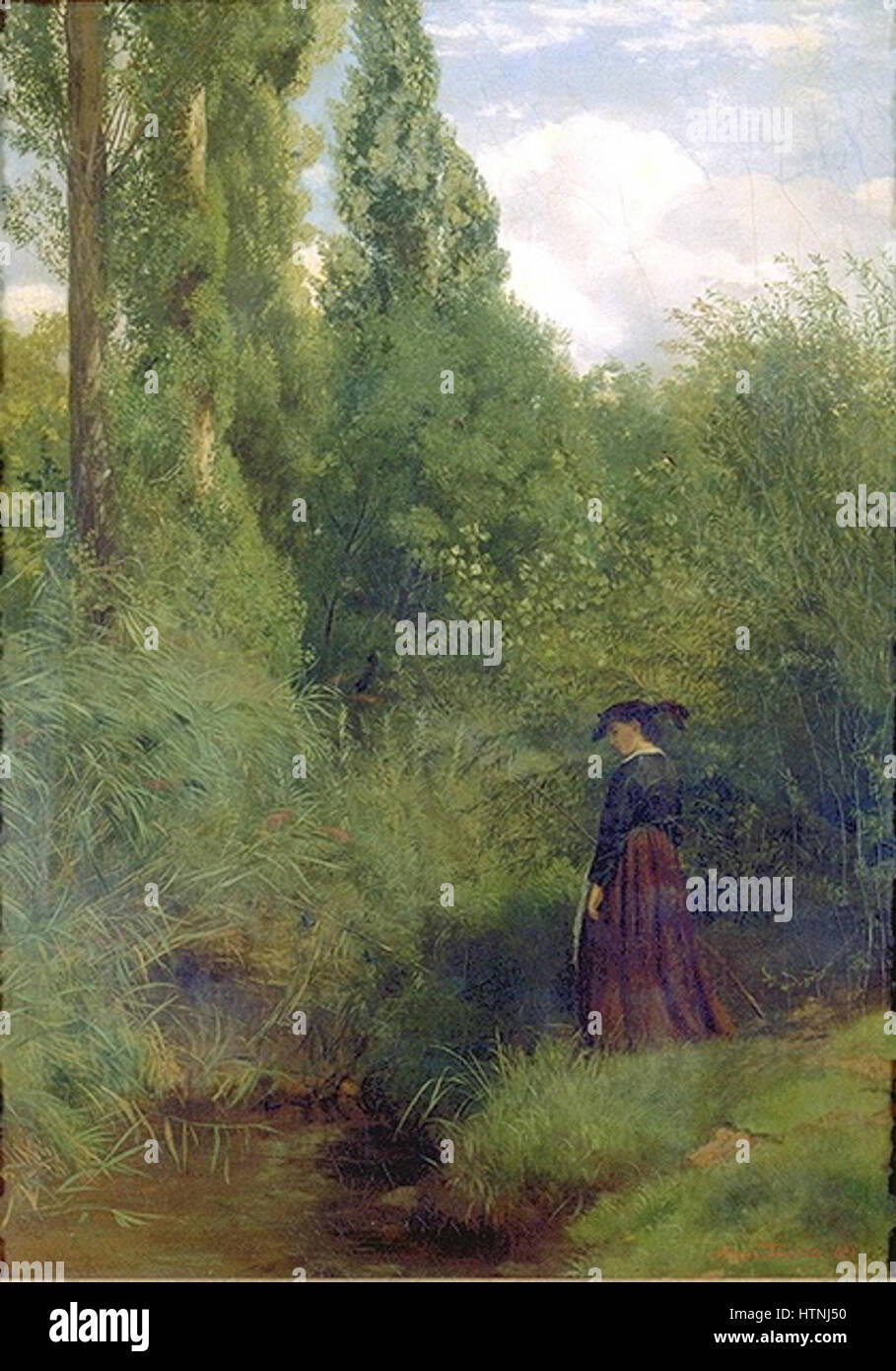 Hans Thoma - Niederung am Rhein Stock Photo - Alamy