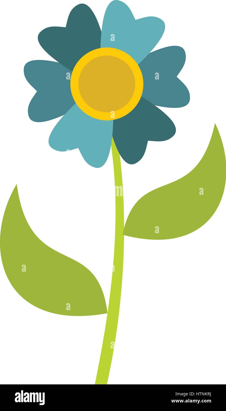 Flower icon in flat style isolated on white background vector ...