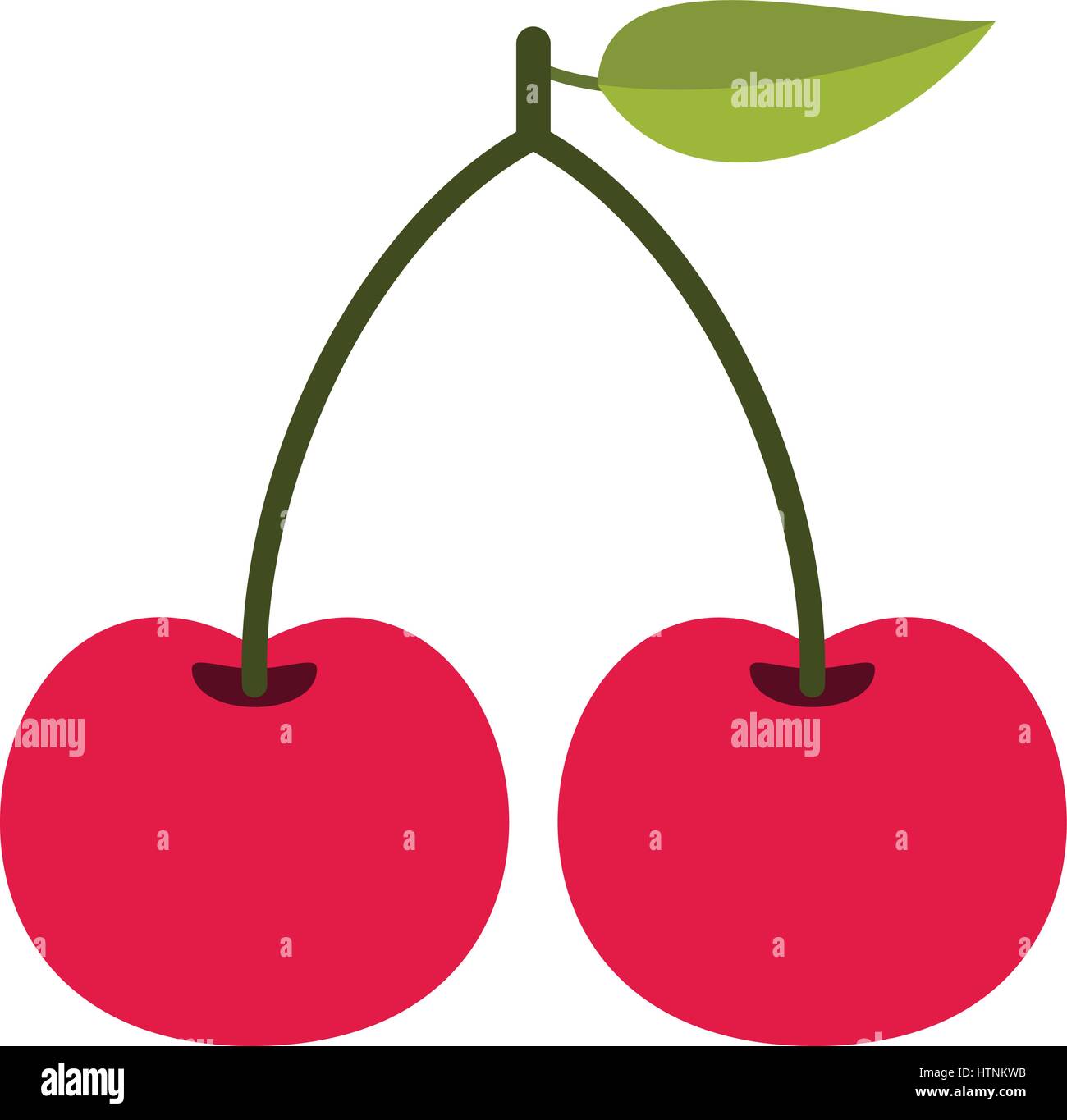 Cherry icon in flat style isolated on white background vector ...