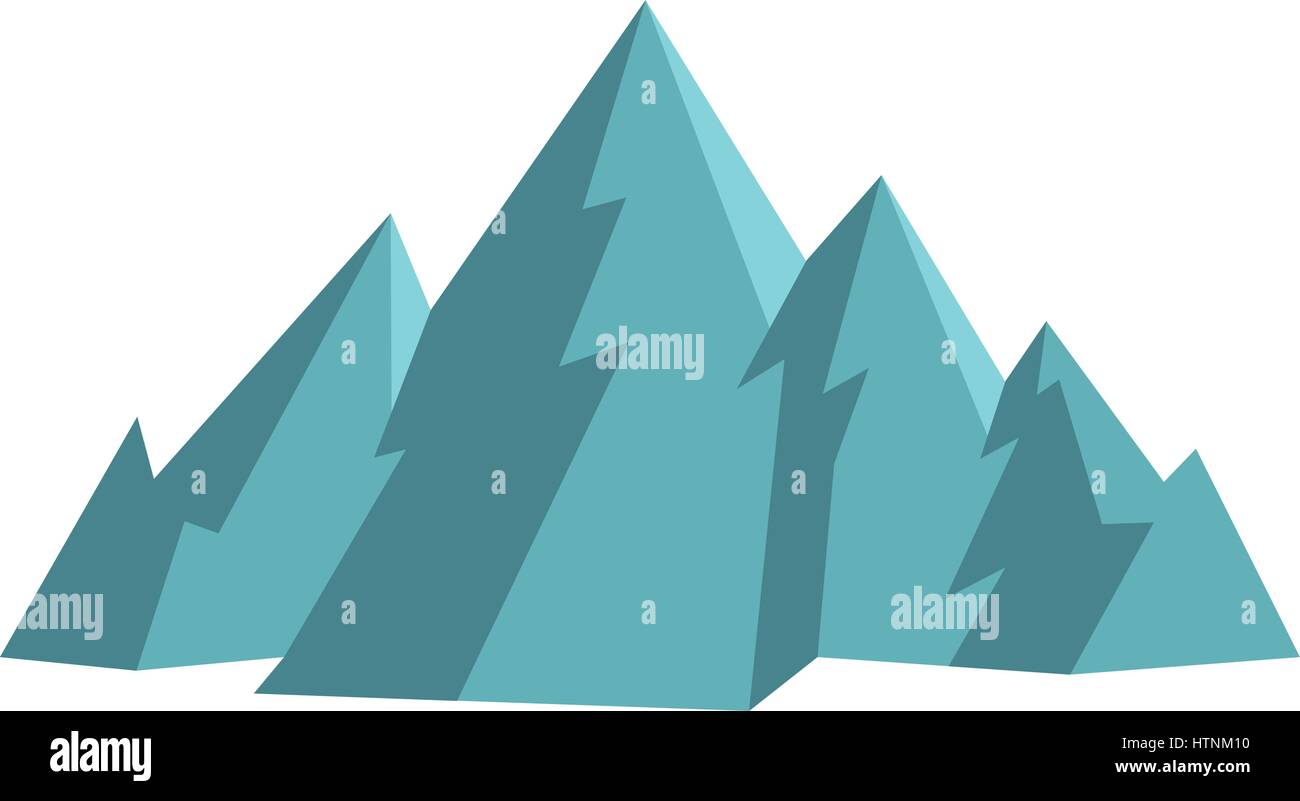 Mountain icon in flat style isolated on white background vector ...