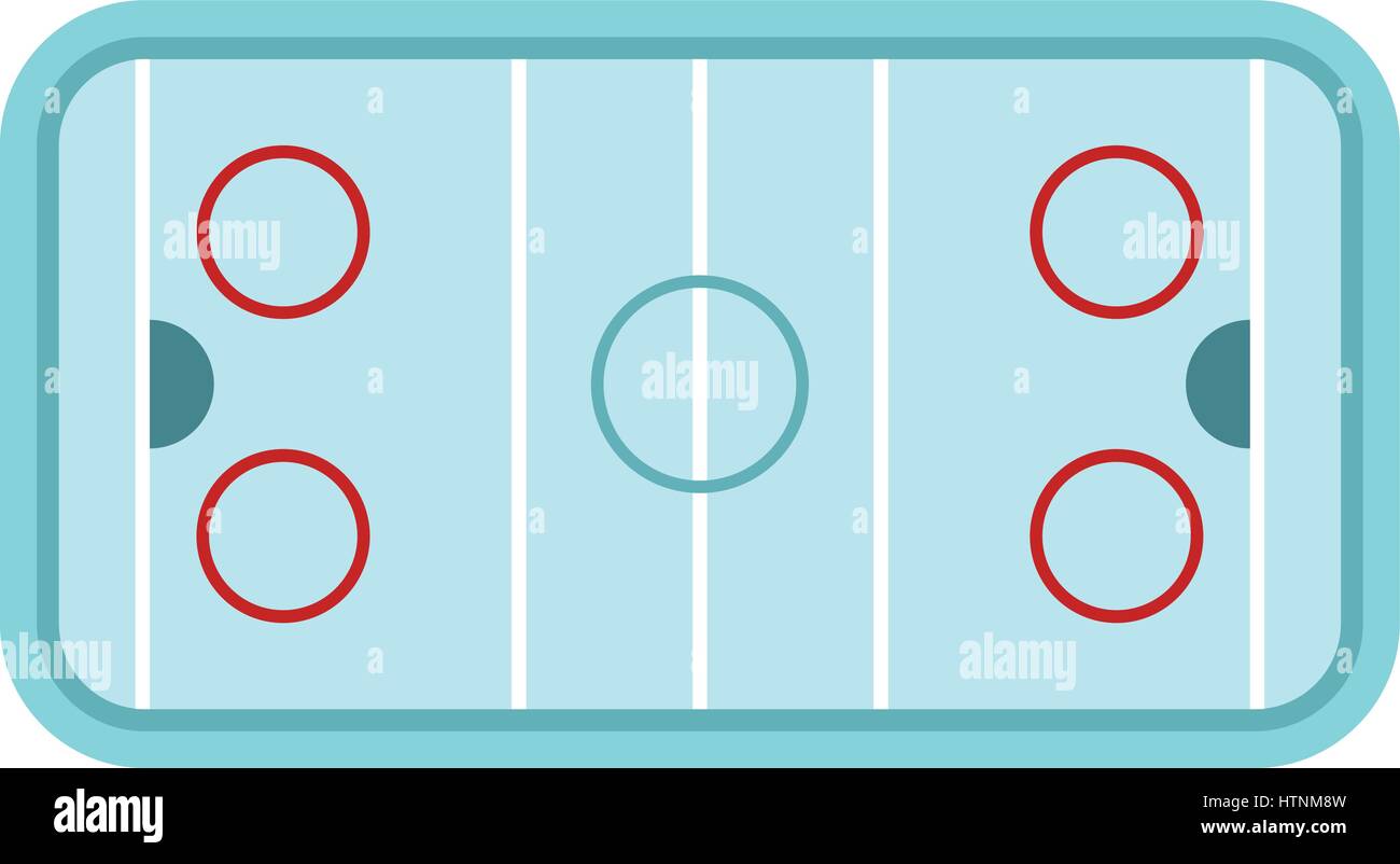 Ice hockey rink icon in flat style isolated on white background vector ...