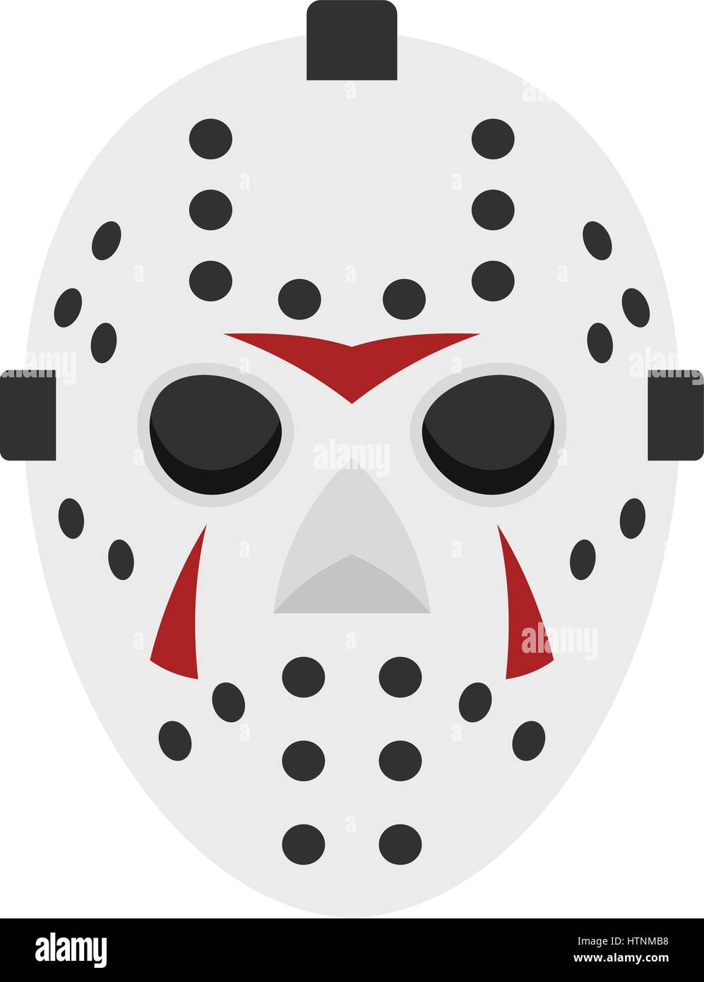 Hockey mask icon in flat style isolated on white background vector ...