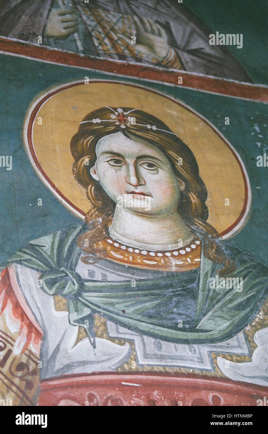 Paintings in the Church of the Theotokos Peribleptos of Ohrid 0388 Stock Photo