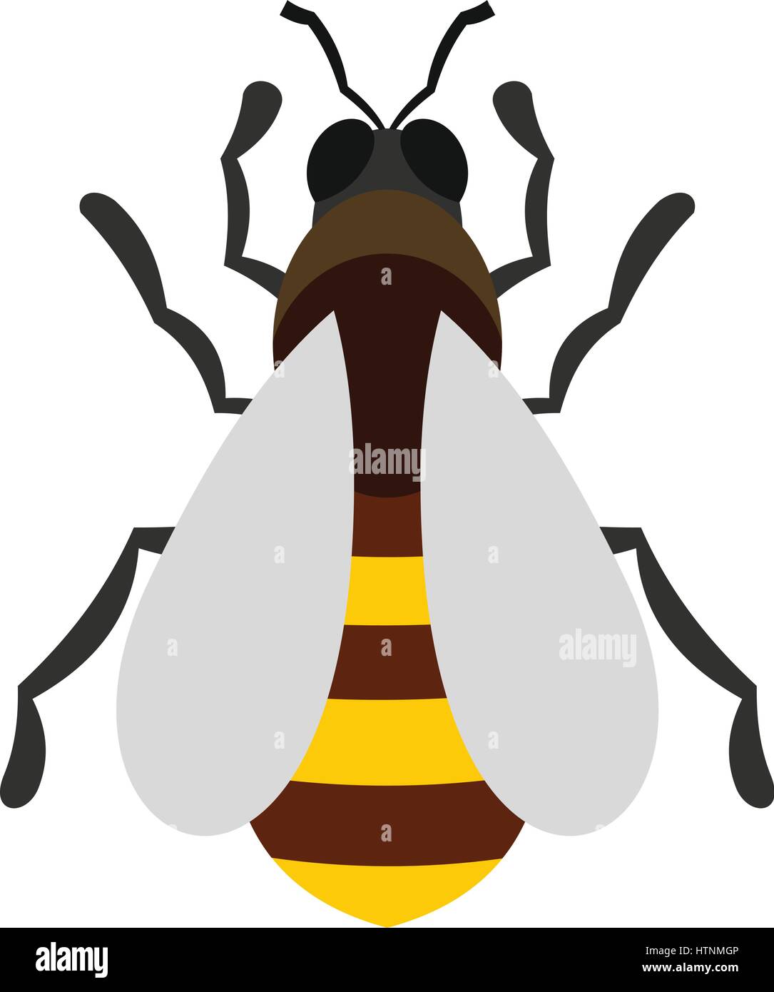 Bee icon in flat style isolated on white background vector illustration ...