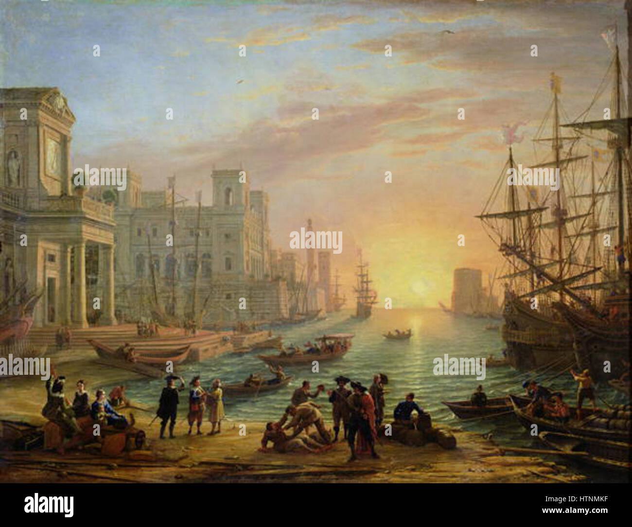 Sea-Port-at-Sunset-1639-xx-Claude-Lorrain Stock Photo