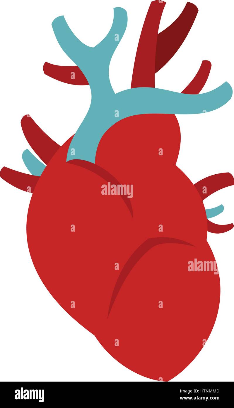 Heart icon in flat style isolated on white background vector ...