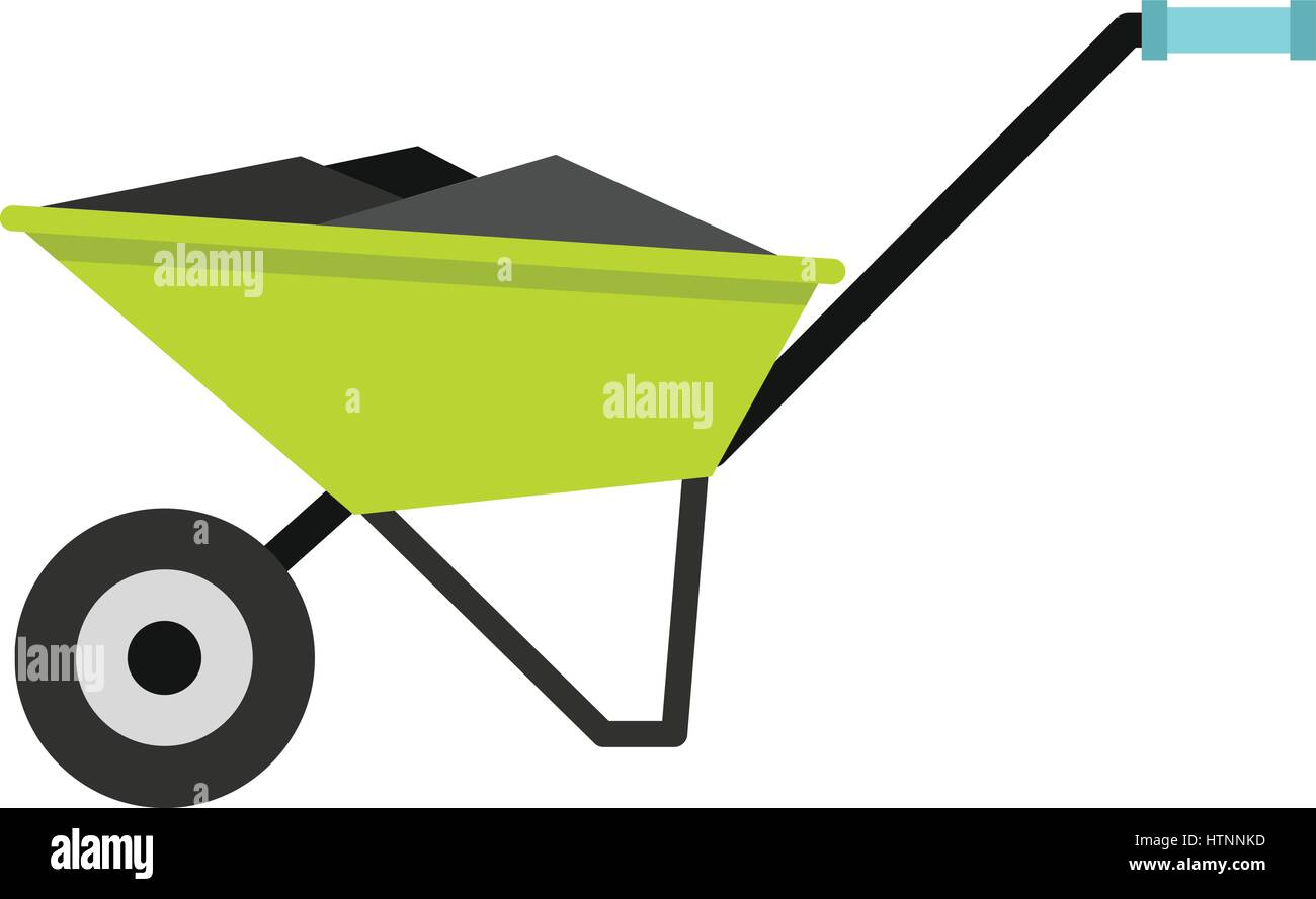 Wheelbarrow icon, flat style Stock Vector Image & Art - Alamy