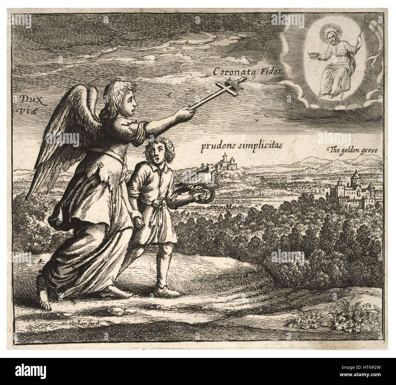 Wenceslas Hollar - The angelic guide (State 3) Stock Photo