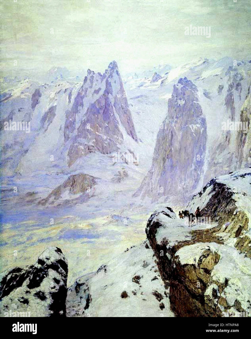 Nikolay Dubovskoy Sumerki v gorarh. Al'py 1909 Stock Photo